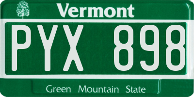 VT license plate PYX898