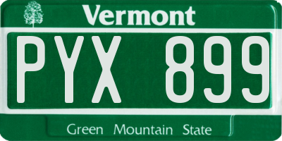 VT license plate PYX899