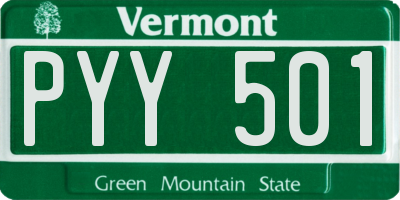 VT license plate PYY501