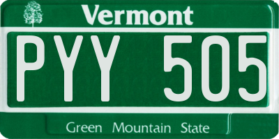 VT license plate PYY505