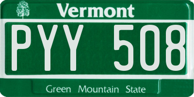 VT license plate PYY508