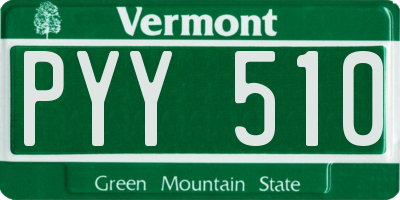 VT license plate PYY510