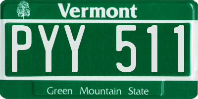 VT license plate PYY511