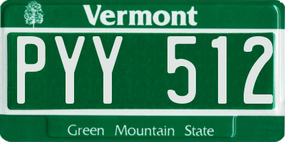 VT license plate PYY512