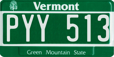 VT license plate PYY513