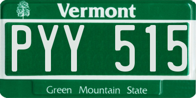 VT license plate PYY515