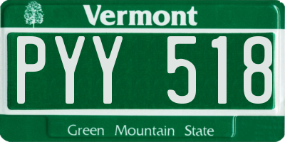 VT license plate PYY518