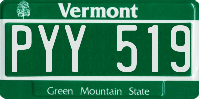 VT license plate PYY519
