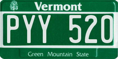 VT license plate PYY520
