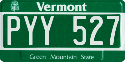 VT license plate PYY527
