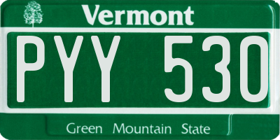 VT license plate PYY530