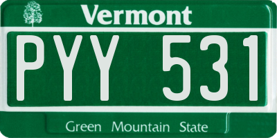 VT license plate PYY531