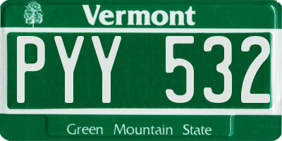 VT license plate PYY532