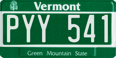 VT license plate PYY541