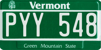VT license plate PYY548