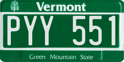 VT license plate PYY551