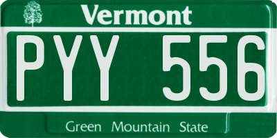 VT license plate PYY556