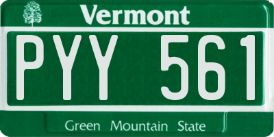 VT license plate PYY561
