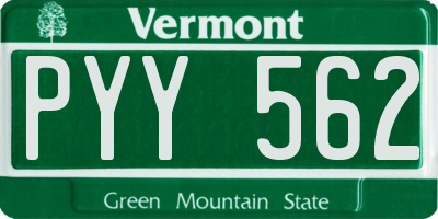 VT license plate PYY562