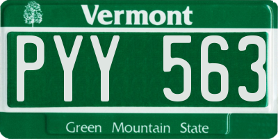 VT license plate PYY563