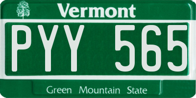 VT license plate PYY565