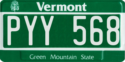 VT license plate PYY568