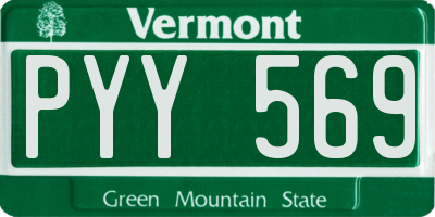 VT license plate PYY569