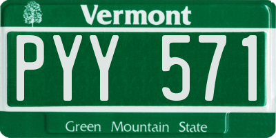 VT license plate PYY571