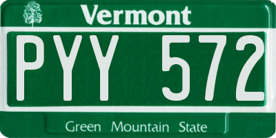 VT license plate PYY572