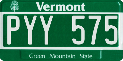 VT license plate PYY575