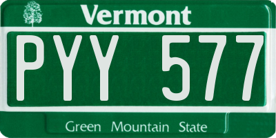 VT license plate PYY577