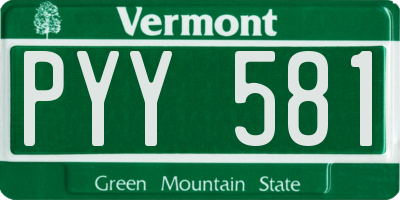 VT license plate PYY581