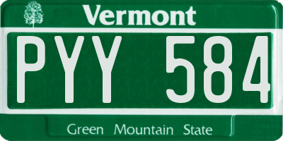 VT license plate PYY584