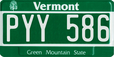 VT license plate PYY586
