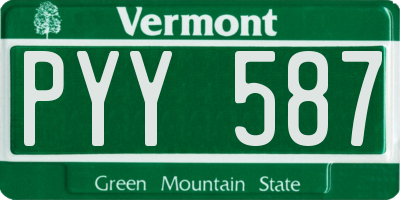 VT license plate PYY587