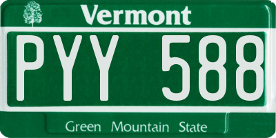 VT license plate PYY588