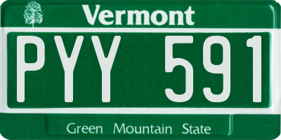 VT license plate PYY591