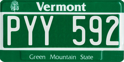 VT license plate PYY592