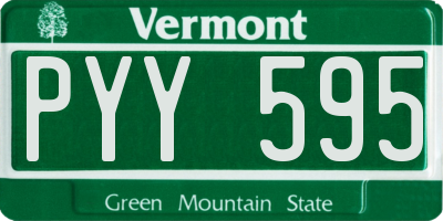 VT license plate PYY595