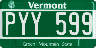 VT license plate PYY599