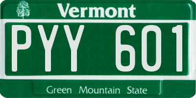 VT license plate PYY601