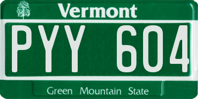 VT license plate PYY604