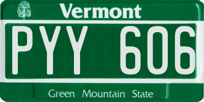 VT license plate PYY606