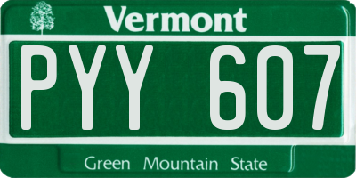 VT license plate PYY607