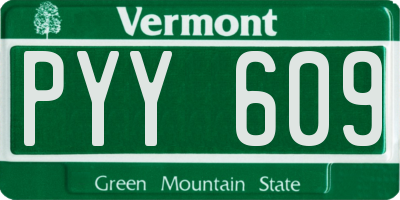 VT license plate PYY609