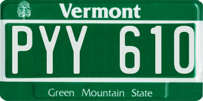 VT license plate PYY610