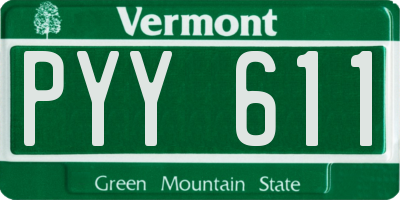 VT license plate PYY611