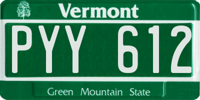 VT license plate PYY612