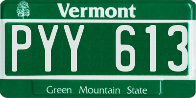 VT license plate PYY613