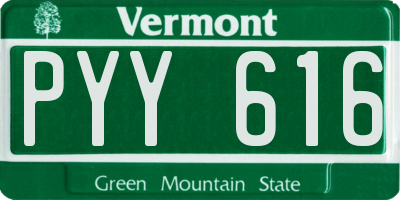 VT license plate PYY616